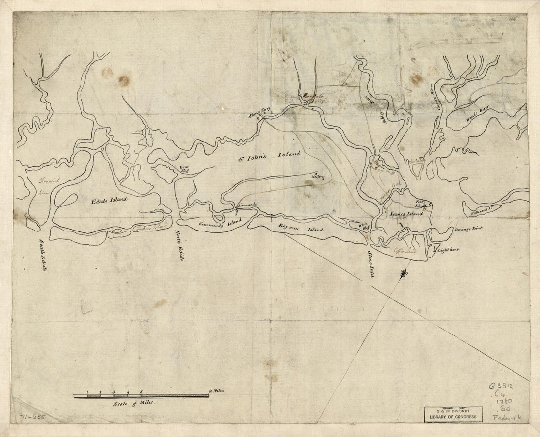 This old map of Sketch of the Coast from South Edisto to Charles Town, 1st March from 1780 was created by in 1780