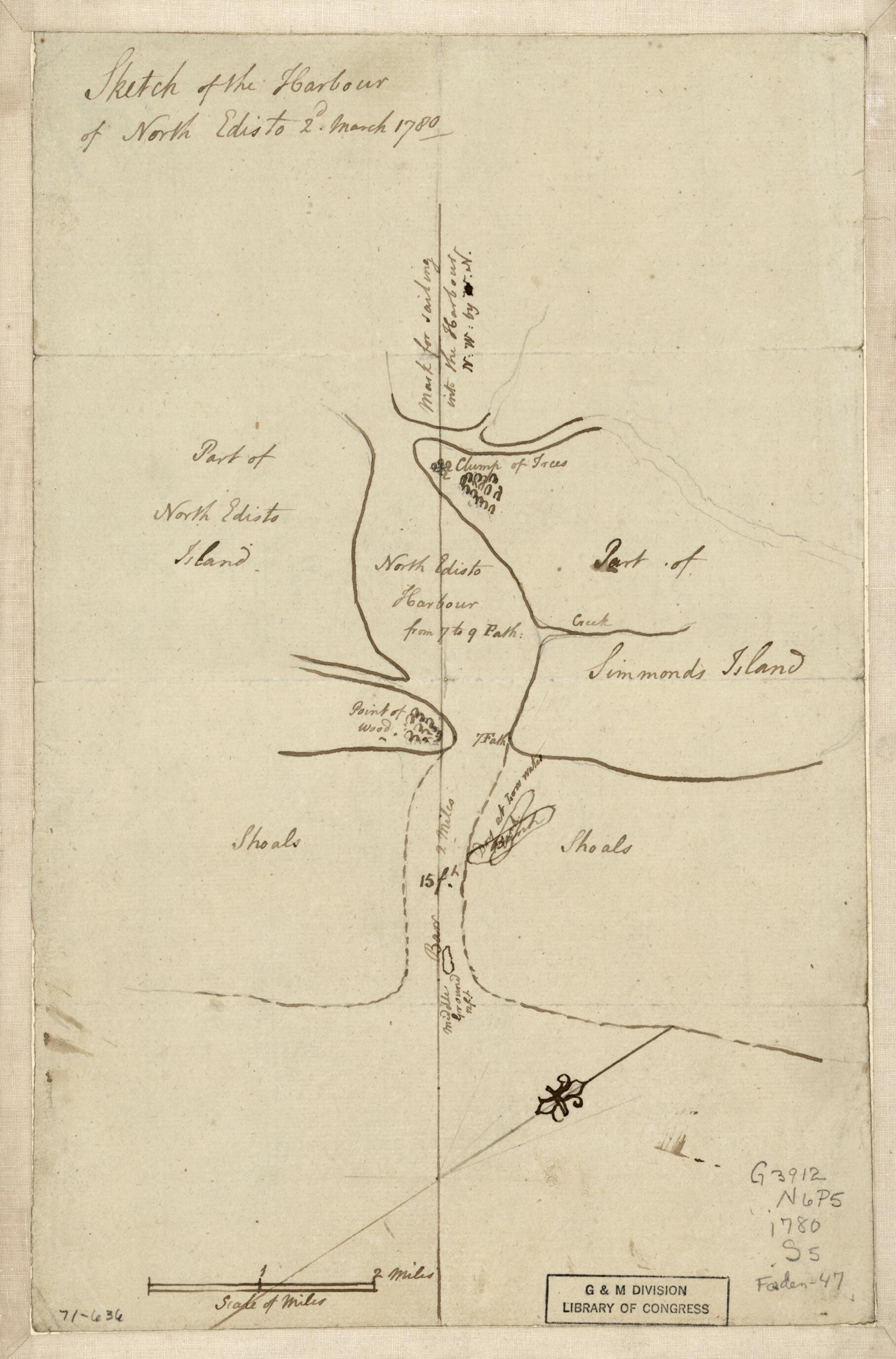 This old map of Sketch of the Harbour of North Edisto, 2d March from 1780 was created by in 1780