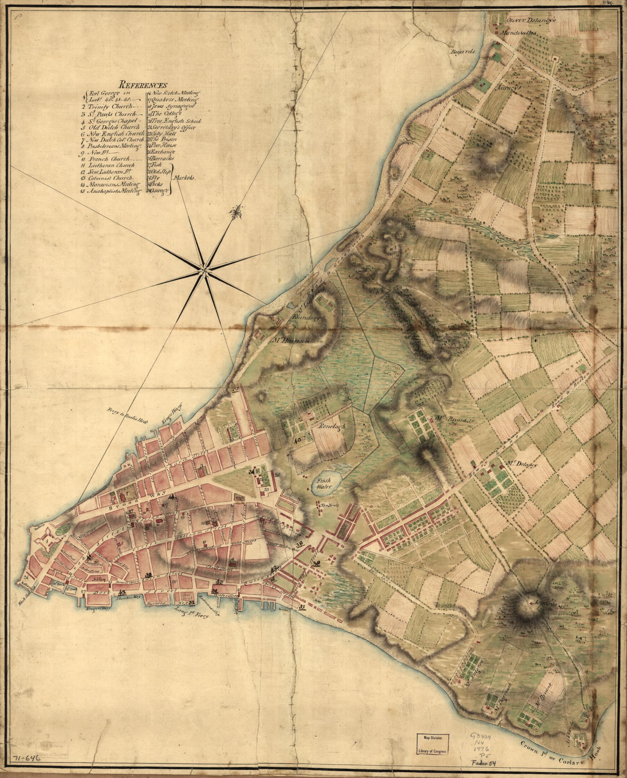 This old map of A Plan of the City of New York from 1776 was created by in 1776