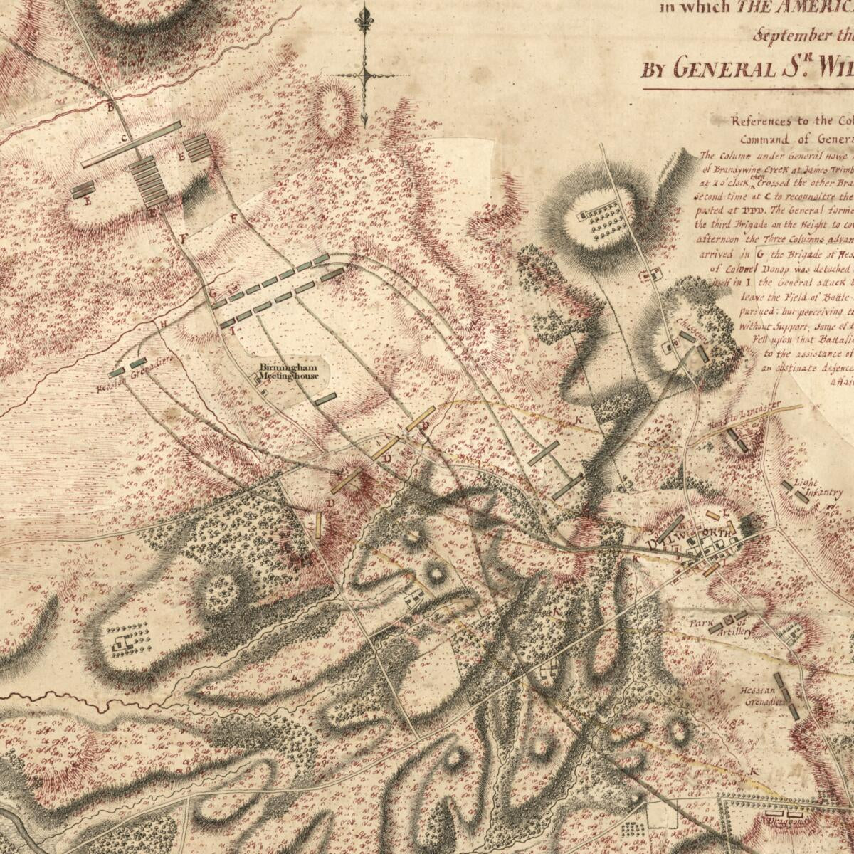 This old map of Battle of Brandywine In Which the Americans Were Defeated : September the 11th, 1777 by General Sr. William Howe from 1784 was created by William Faden, S. W. Werner in 1784