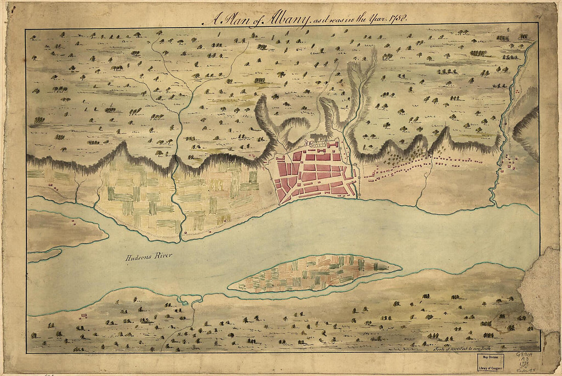 This old map of A Plan of Albany, As It Was In the Year 1758 from 1759 was created by in 1759