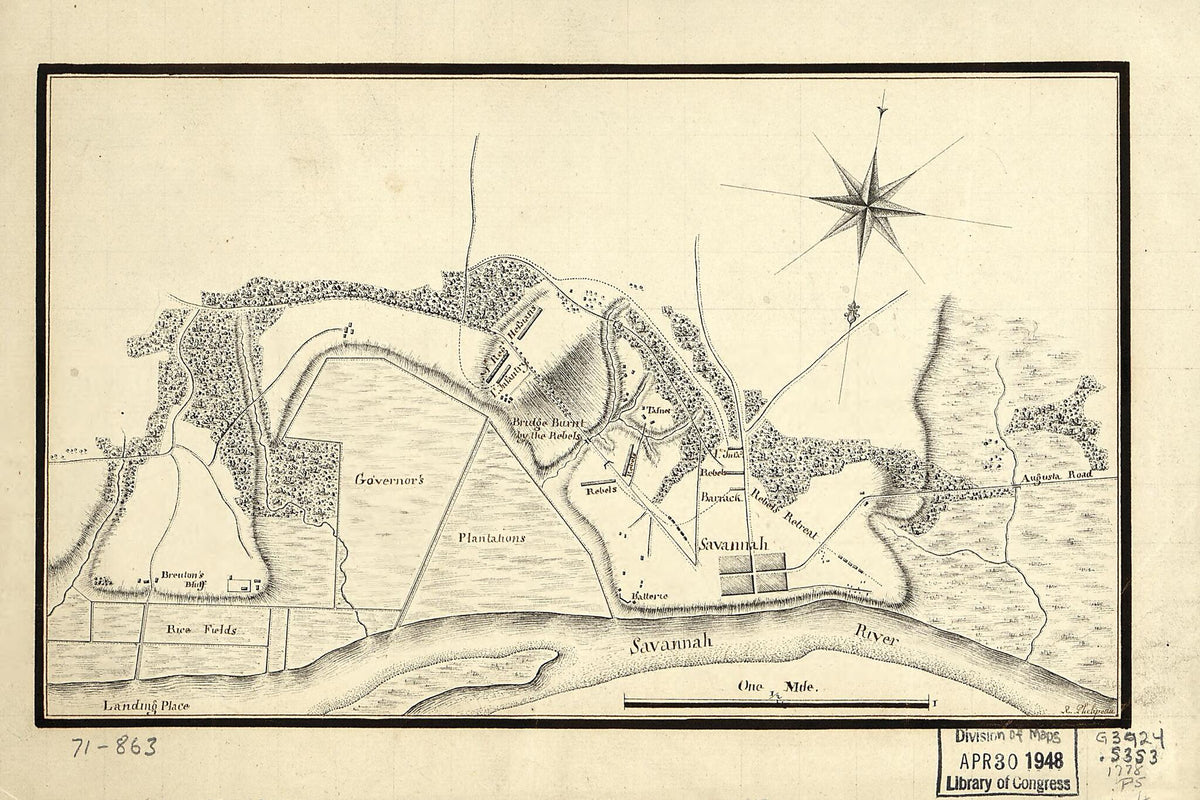 Taking of Savannah In Dec. 1778 by Relic Map Company