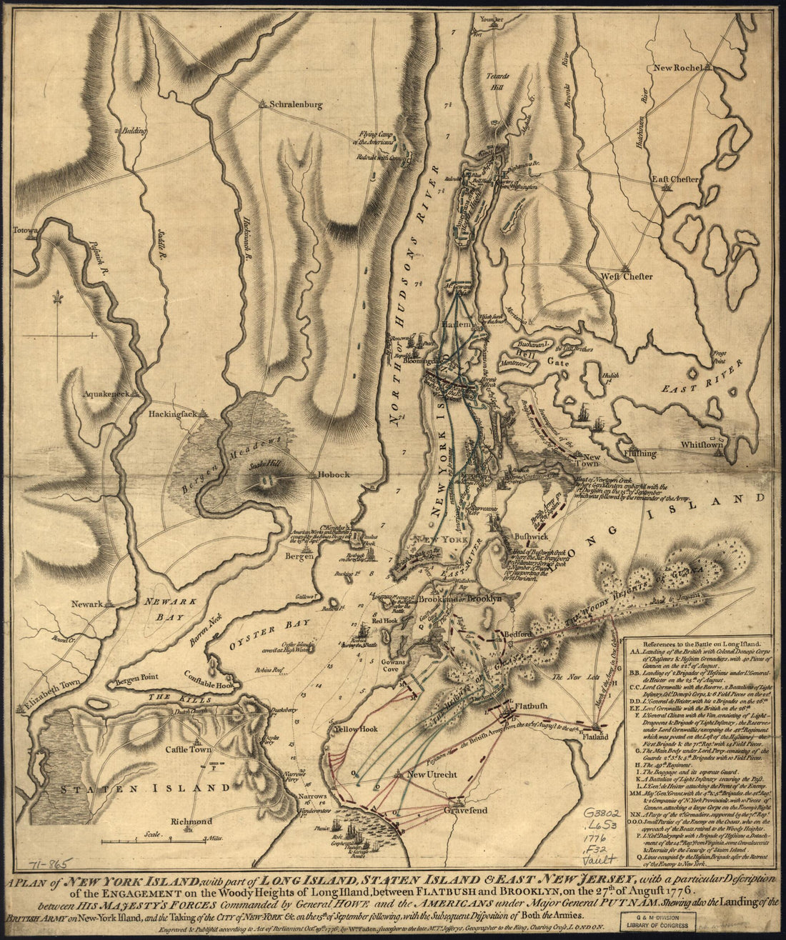 This old map of York Island, and the Taking of the City of New-York &c. On the 15th of September Following, With the Subsequent Disposition of Both the Armies from 1776 was created by William Faden in 1776