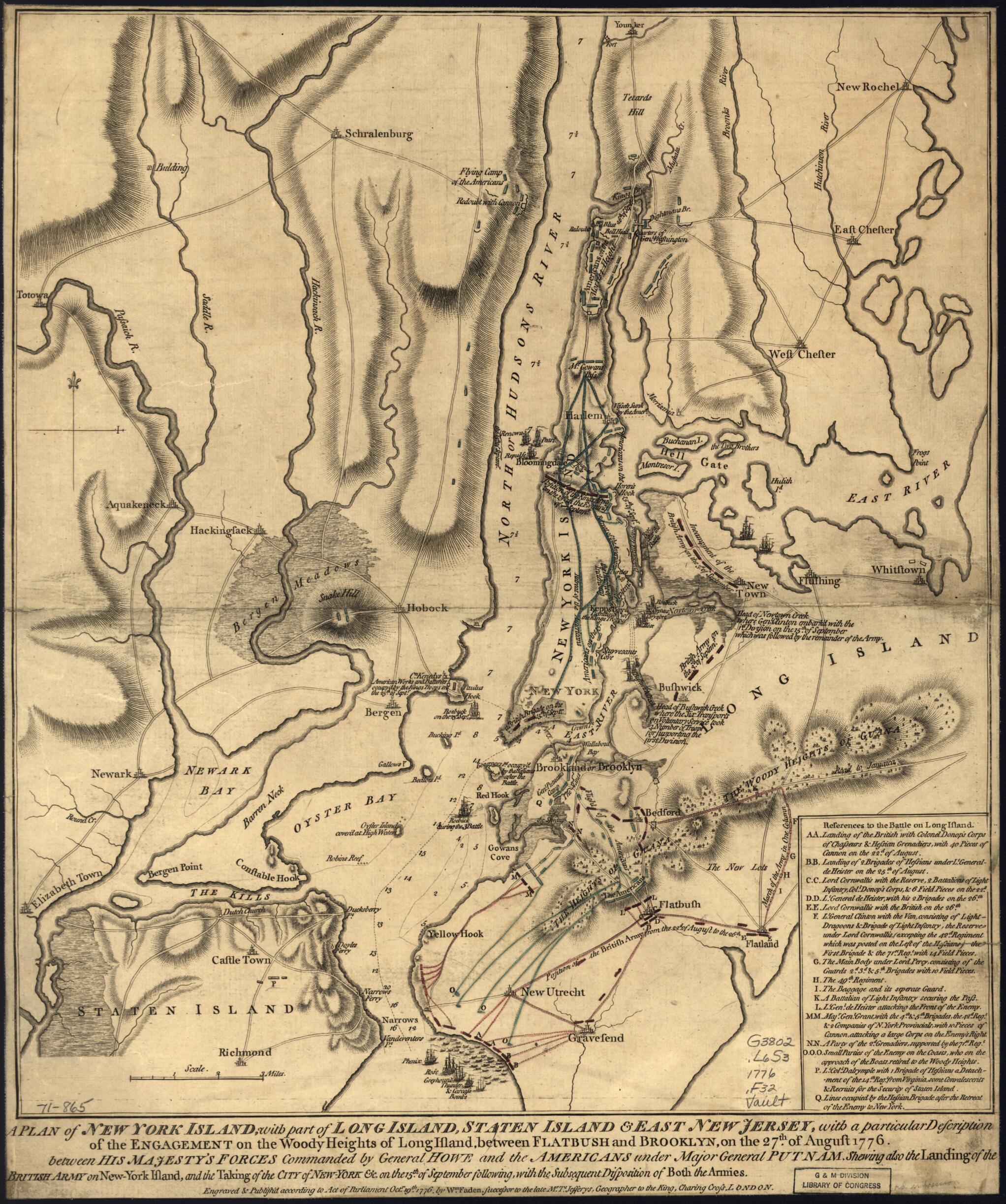 This old map of York Island, and the Taking of the City of New-York &c. On the 15th of September Following, With the Subsequent Disposition of Both the Armies from 1776 was created by William Faden in 1776