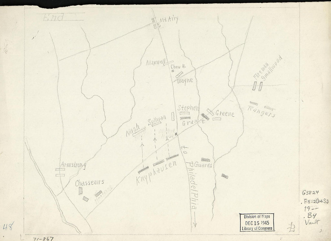 This old map of Battle of Germantown, Pennsylvania, 4th October 1777 from 1900 was created by in 1900