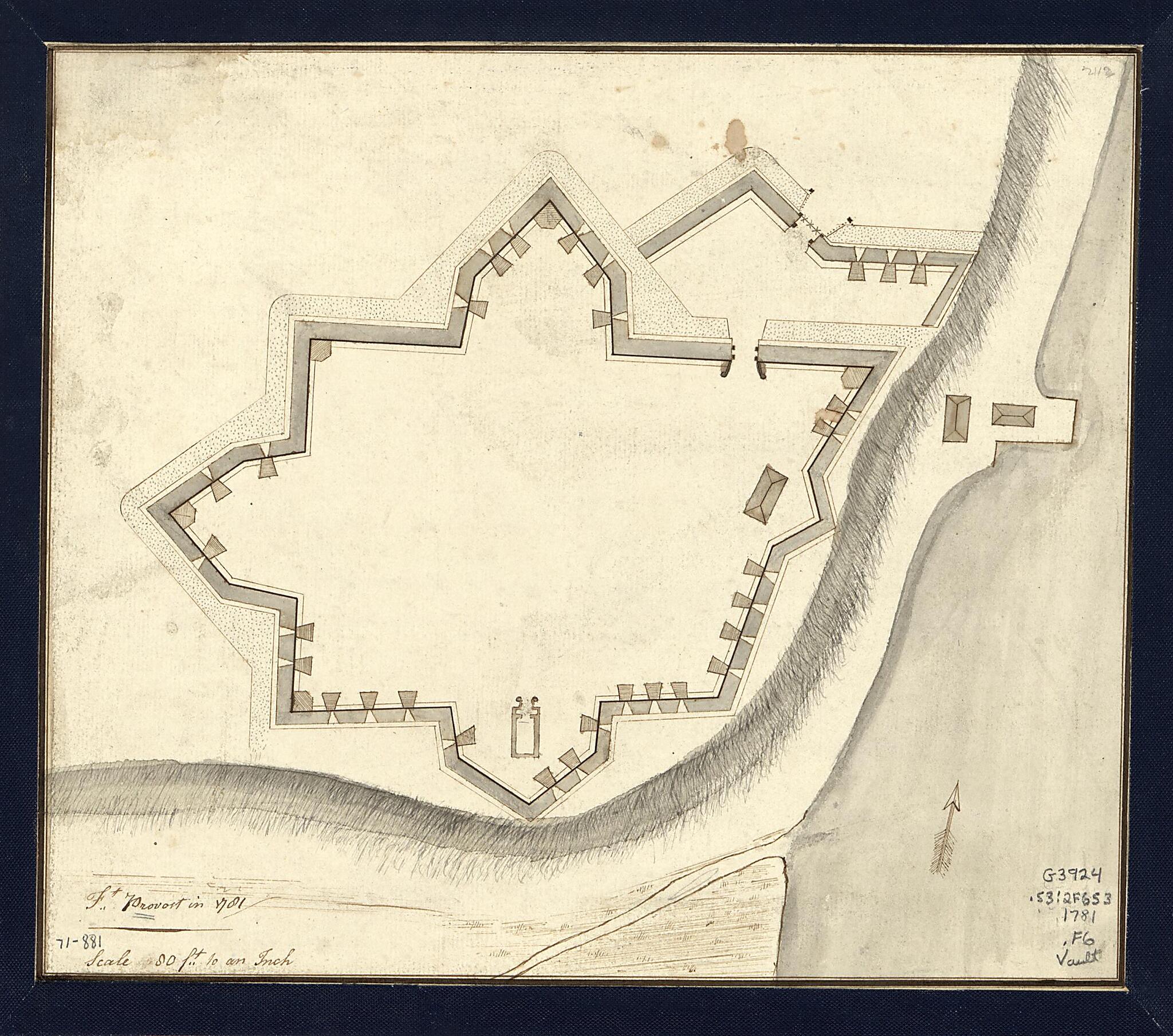 This old map of Ft. Provost In from 1781 was created by in 1781