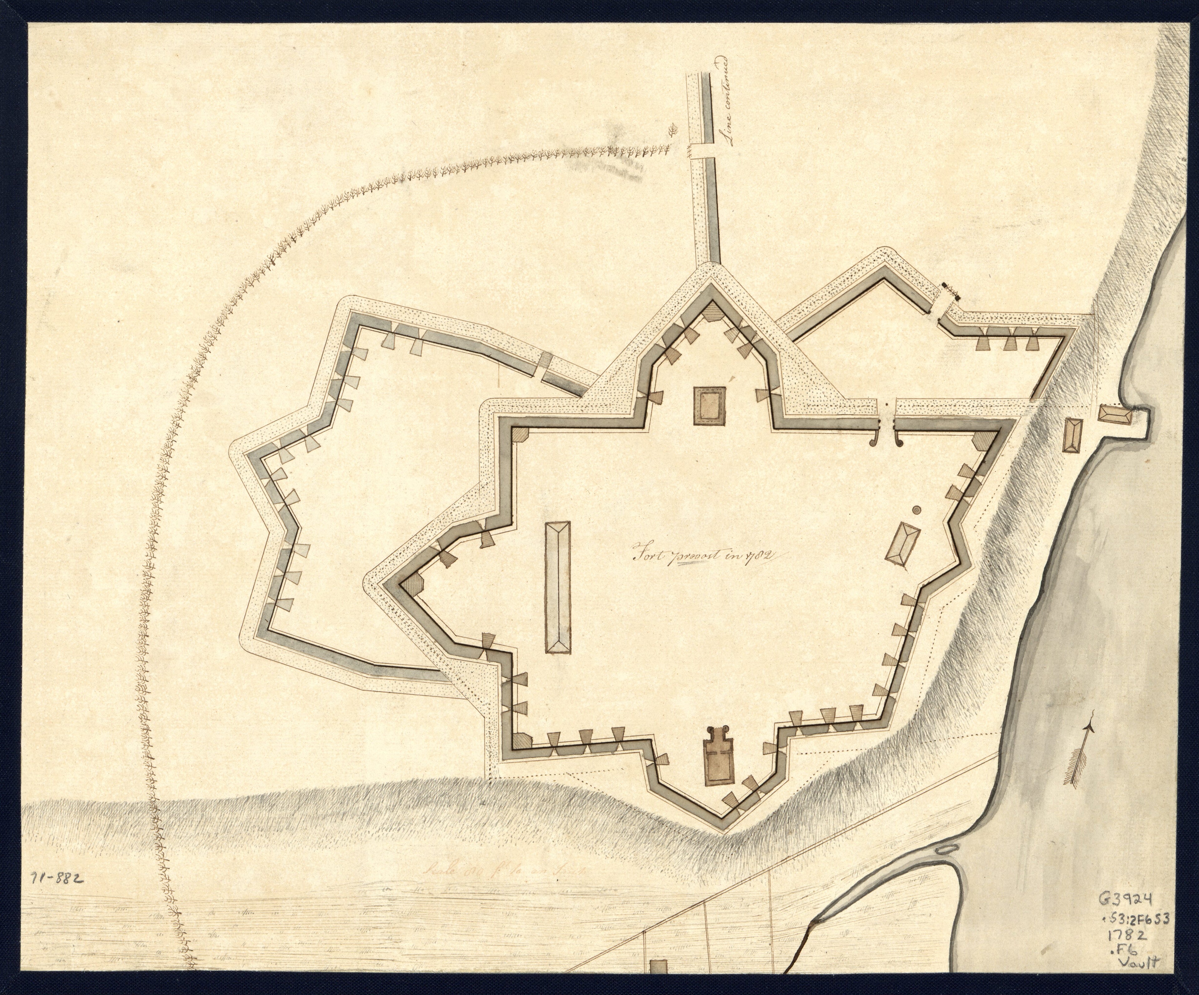 This old map of Fort Provost In from 1782 was created by in 1782