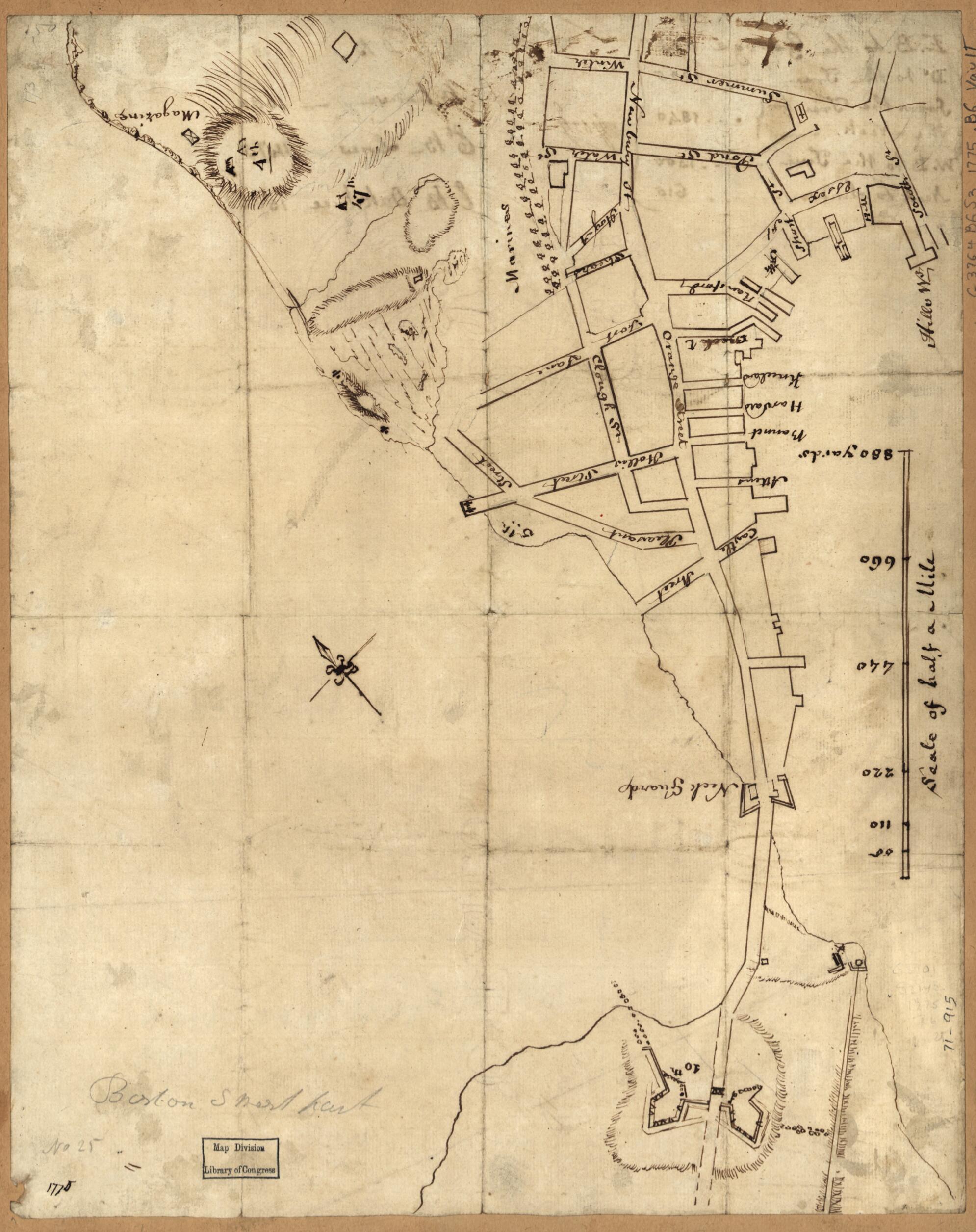 This old map of Boston, S. West Part. No. 25 from 1775 was created by in 1775