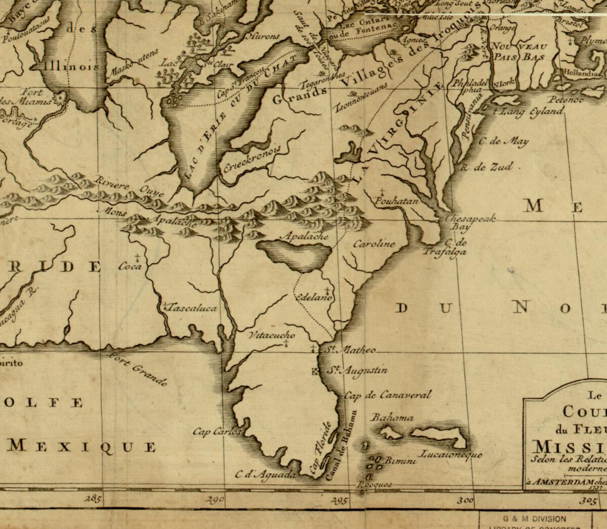 This old map of Le Cours Du Fleuve Missisipi Selon Les Relations Les Plus Modernes from 1737 was created by  Frédéric in 1737