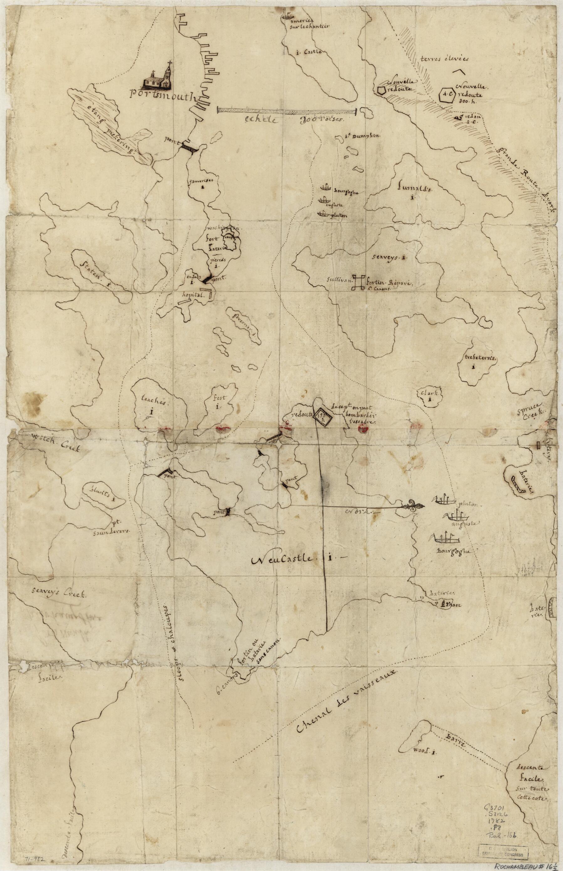 This old map of Portsmouth, New Hampshire from 1782 was created by in 1782