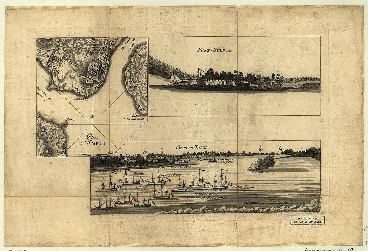 Town Et De Fort Sulivan, Mai 1780 by Relic Map Company