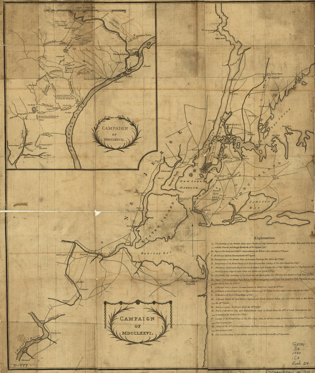 This old map of Campaign of MDCCLXXVI from 1780 was created by in 1780