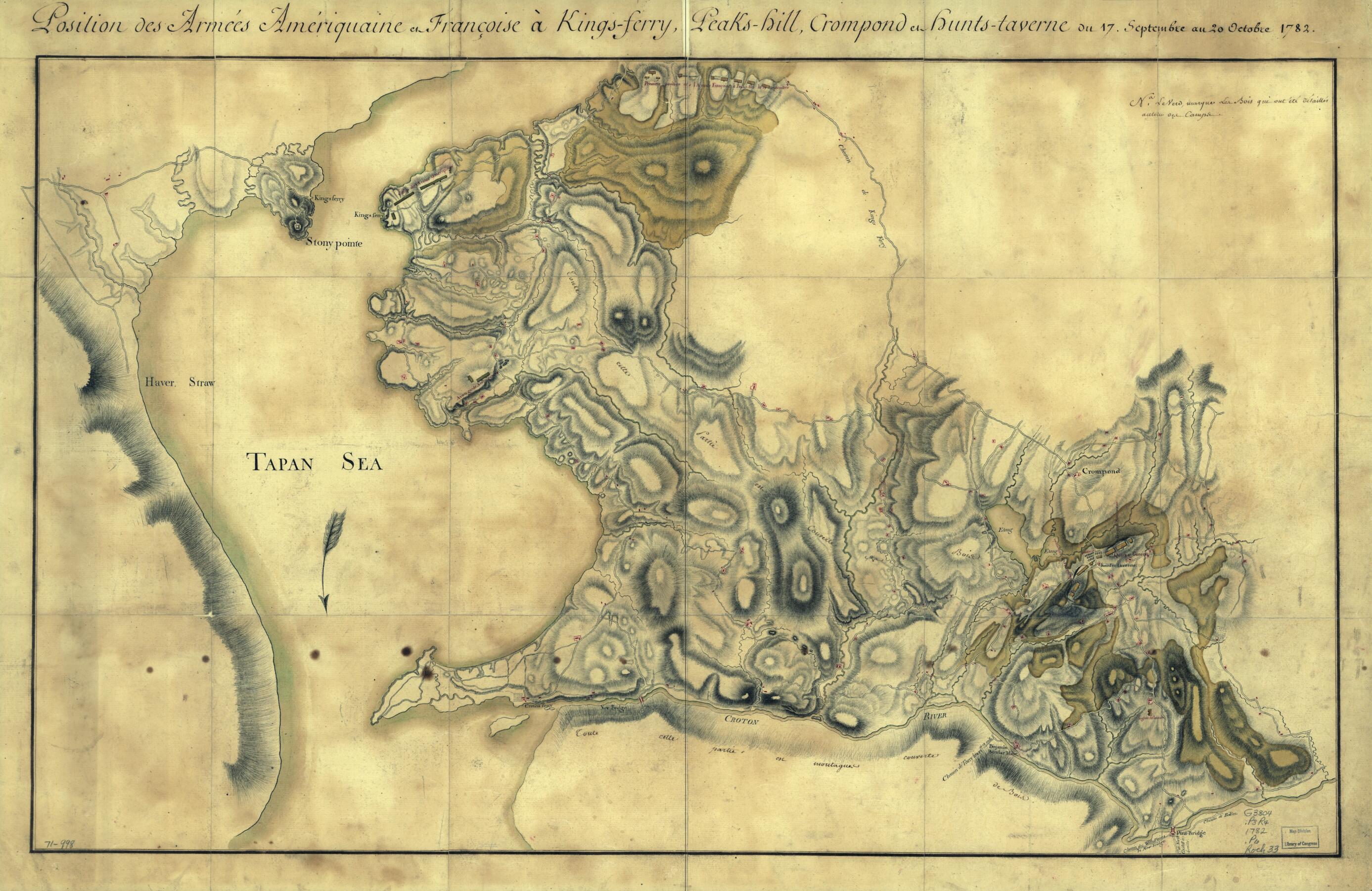 This old map of Ferry, Peaks-hill, Crompond Et Hunts-taverne Du 17. Septembre Au 20 Octobre from 1782 was created by in 1782