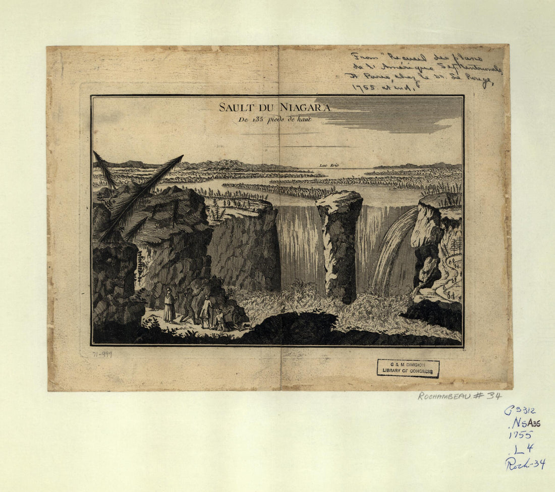 This old map of Sault Du Niagara, De 135 Pieds De Haut from 1755 was created by Louis in 1755
