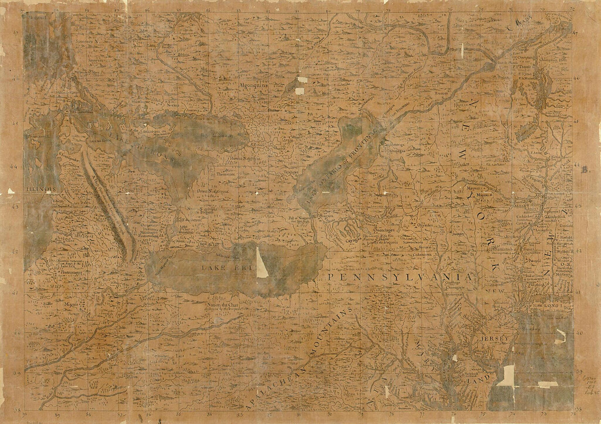 Unis: Partie Septentrionale 1708 by Relic Map Company