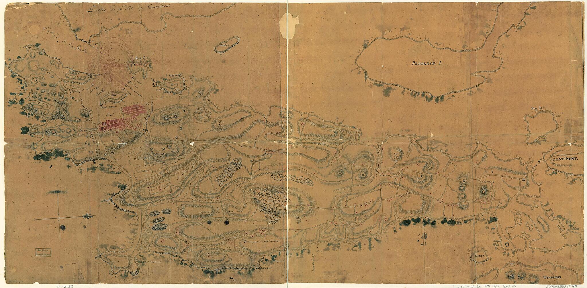 This old map of Port Et Rhode Island. Debarquement En from 1780 was created by in 1780