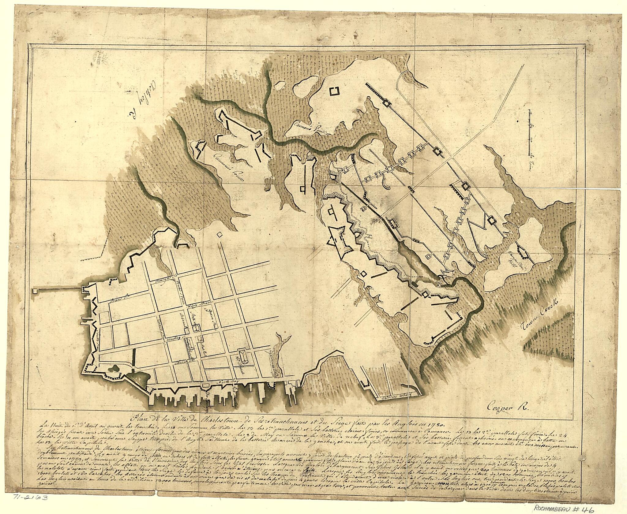 This old map of Plan De La Ville De Charlestown, De Ses Retranchements Et Du Siege Faits Par Les Anglois En from 1780 was created by in 1780