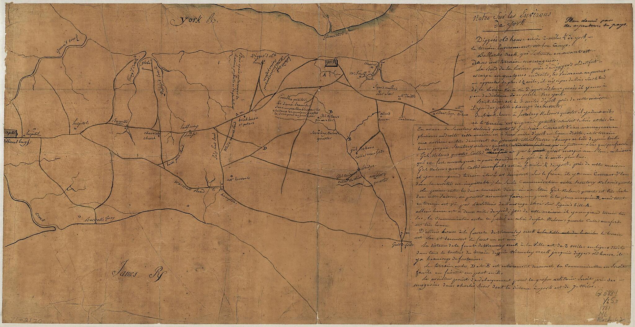 This old map of Notes Sur Les Environs De York: Plan Donné Par Des Arpenteurs Du Pays from 1781 was created by in 1781