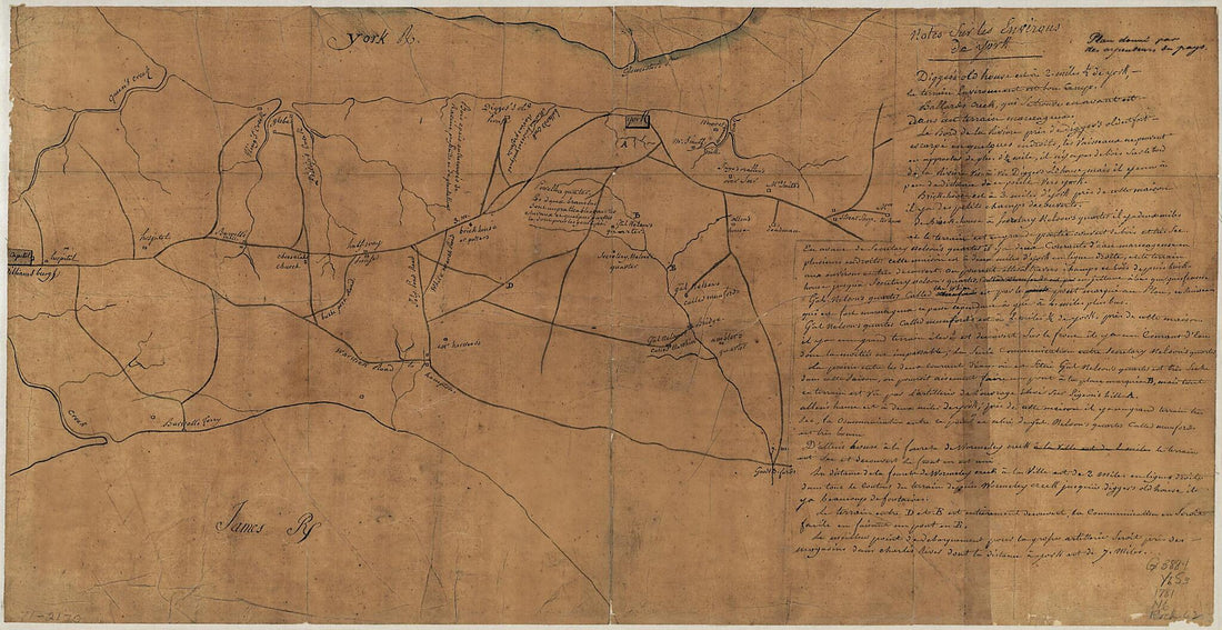 This old map of Notes Sur Les Environs De York: Plan Donné Par Des Arpenteurs Du Pays from 1781 was created by in 1781