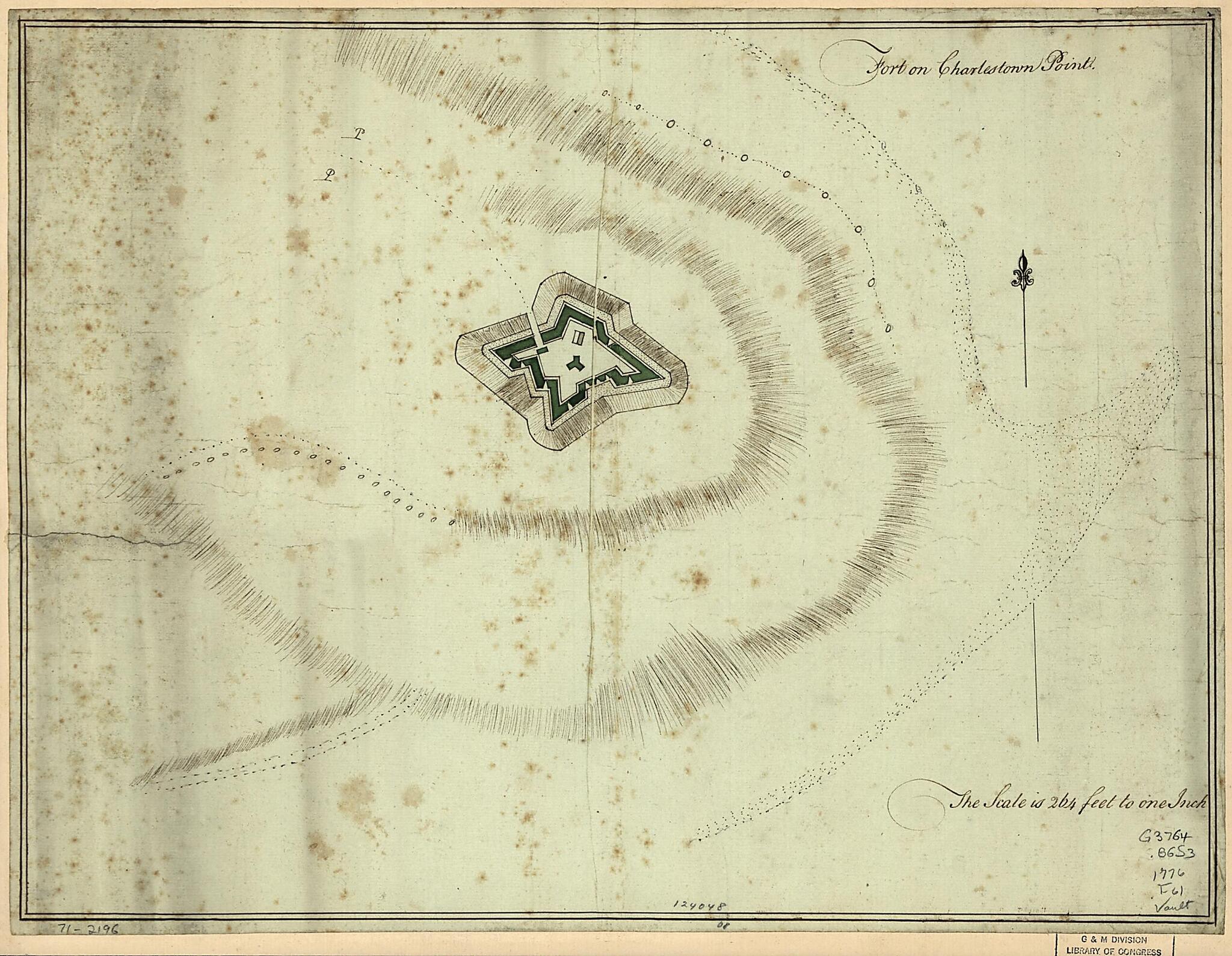 This old map of Fort On Charlestown Point from 1776 was created by in 1776