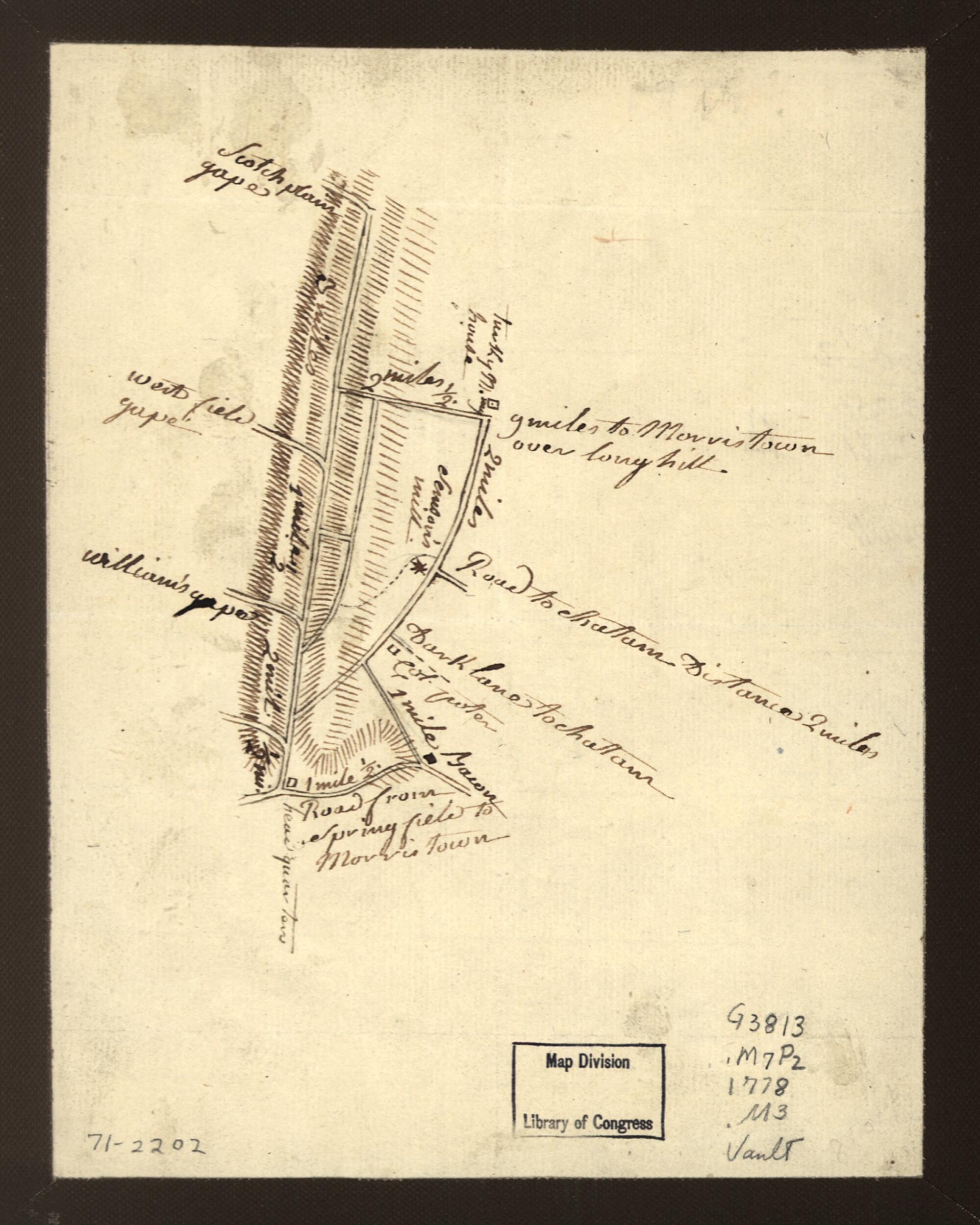 This old map of Map Showing Roads to Morristown from 1776 was created by in 1776