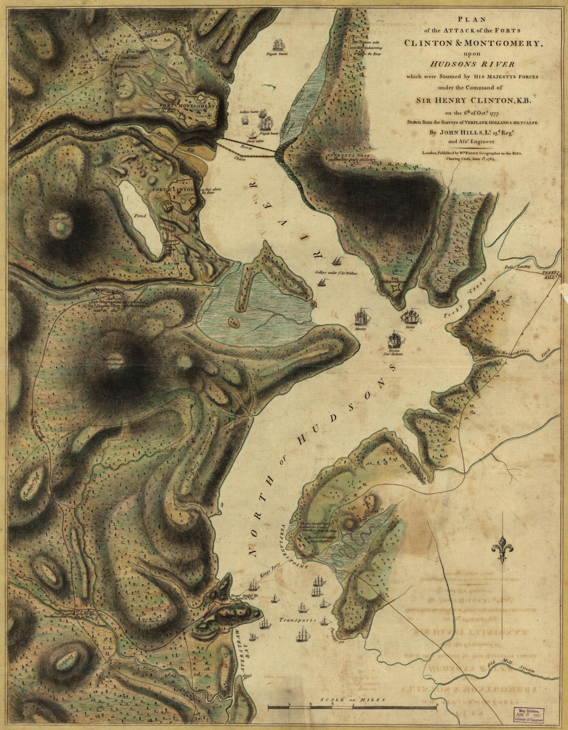 This old map of Plan of the Attack of the Forts Clinton & Montgomery, Upon Hudsons River, Which Were Stormed by His Majesty&