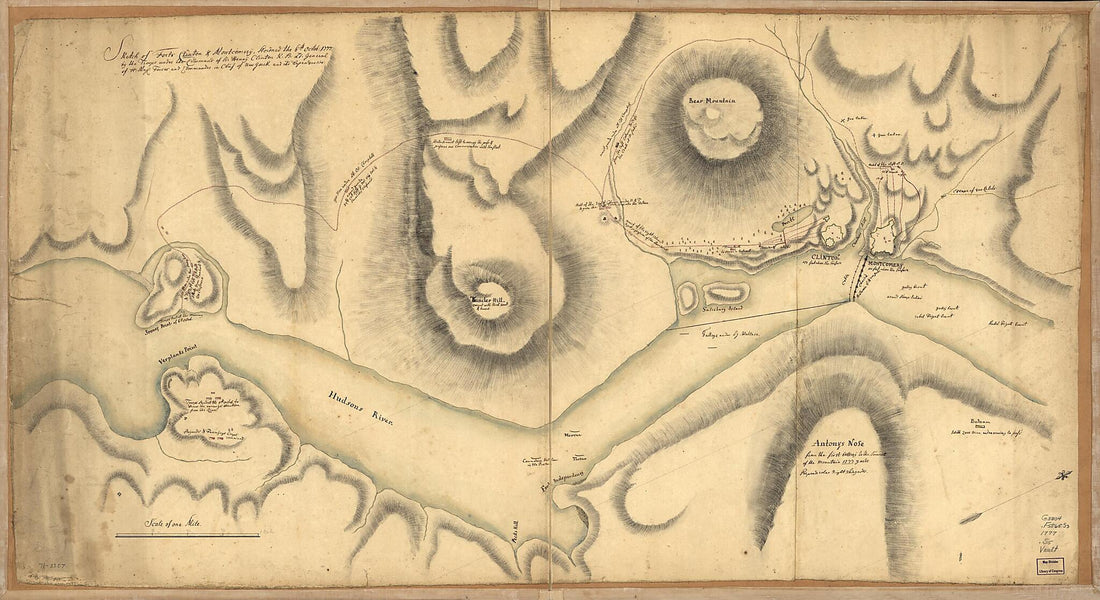 This old map of Sketch of Forts Clinton & Montgomery, Stormed the 6th Octob. 1777 by the Troops Under the Command of Sir Henry Clinton, K.B., Lt. General of H. Maj. Forces and Commander In Chief of New Yorck and Its Dependencies from 1776 was created by