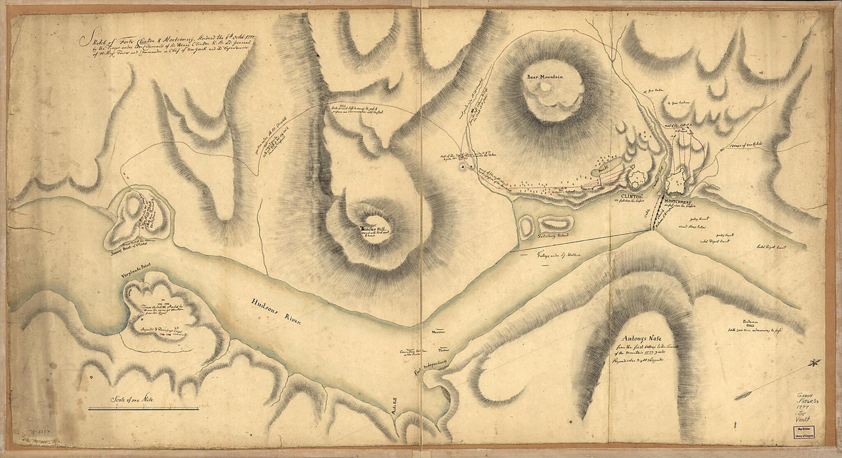 Sketch of Forts Clinton & Montgomery, Stormed the 6th Octob. 1777 by the Troops Under the Command of Sir Henry Clinton, K.B., Lt. General of H. Maj. Forces and Commander In Chief of New Yorck and Its Dependencies 1776 by Relic Map Company