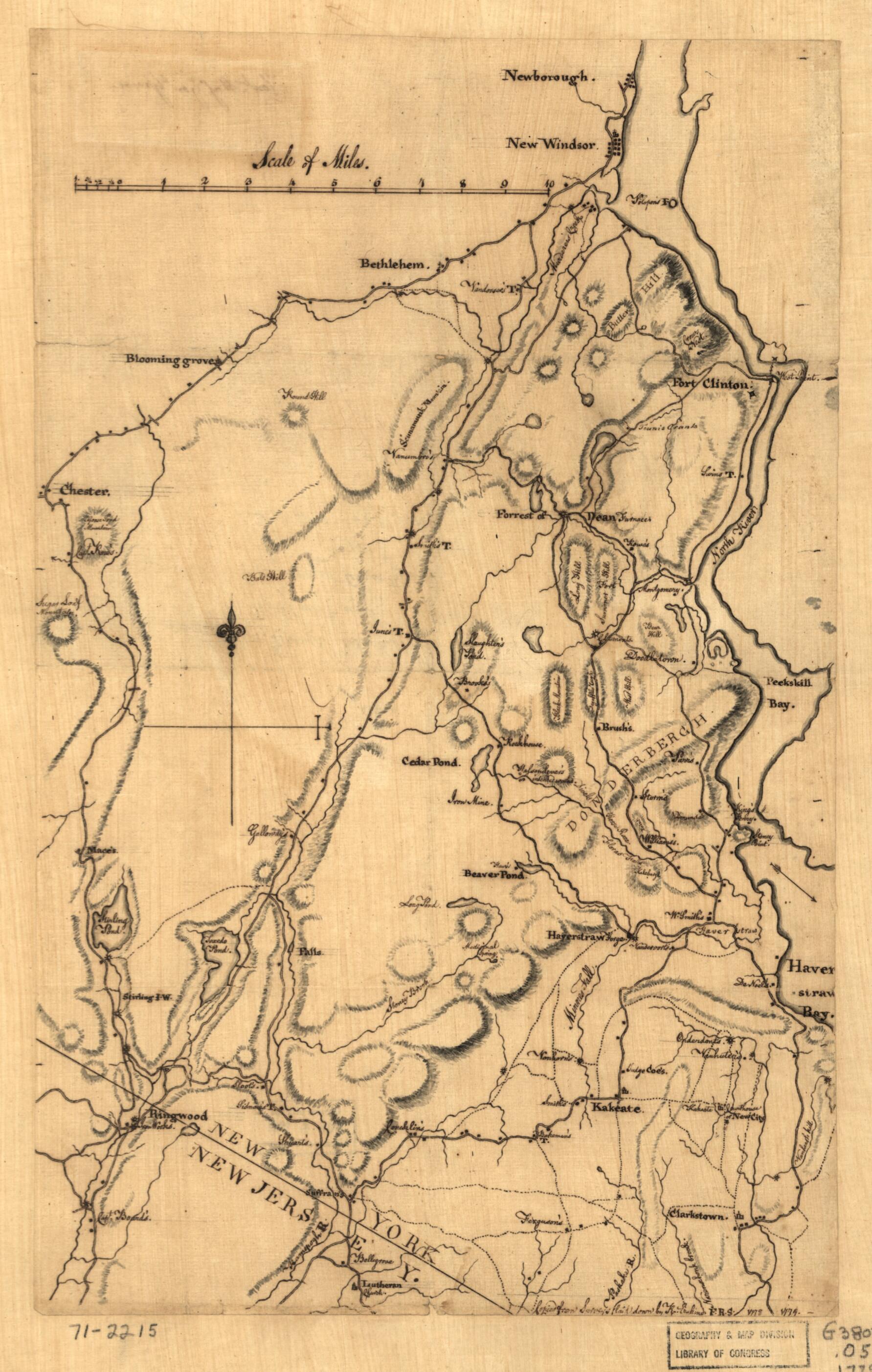 This old map of Map of Orange and Rockland Counties Area of New York from 1779 was created by Robert Erskine, Nathanael Greene in 1779