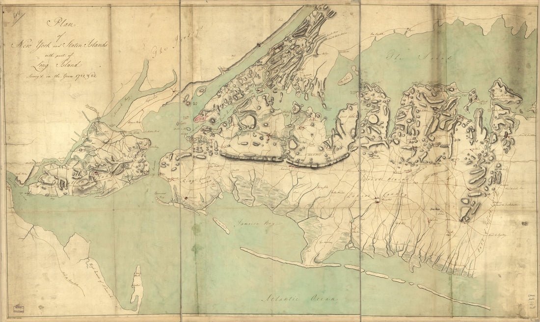 This old map of Plan of New York and Staten Islands With Part of Long Island, Survey&