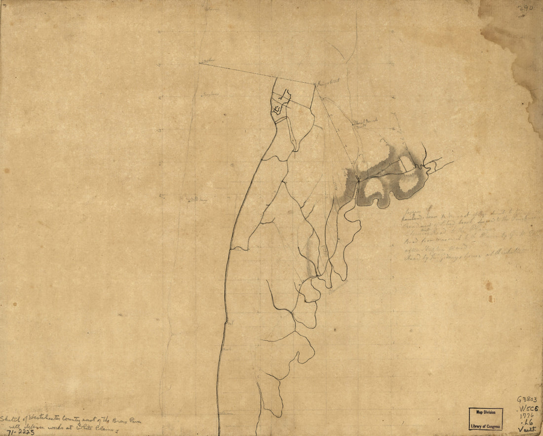 This old map of Westchester County Coast, New Rochelle to Horseneck River: Unfinished from 1776 was created by in 1776
