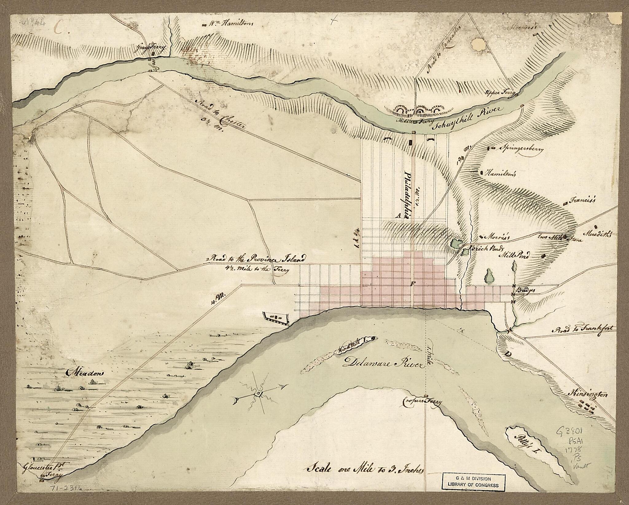 This old map of Philadelphia and Vicinity. Military from 1778 was created by in 1778