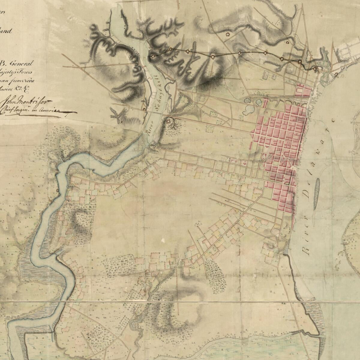 This old map of Plan of the City of Philadelphia and Its Environs Shewing Its Defences During the Years 1777 & from 1778, Together With the Siege of Mud Island On the River Delaware was created by Pierre Nicole in 1778