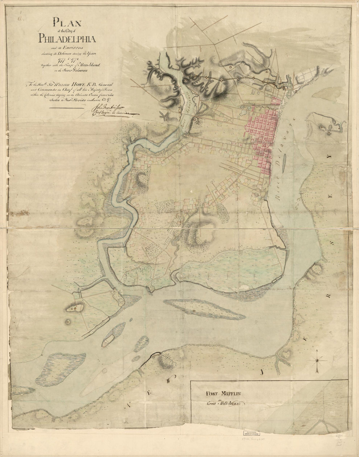 Plan of the City of Philadelphia and Its Environs Shewing Its Defences During the Years 1777 & in 1778, Together With the Siege of Mud Island On the River Delaware by Relic Map Company
