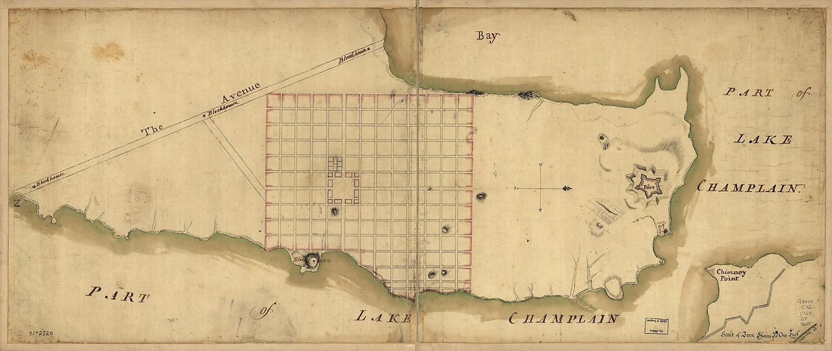Crown Point & Part of Lake Champlain 1768 by Relic Map Company