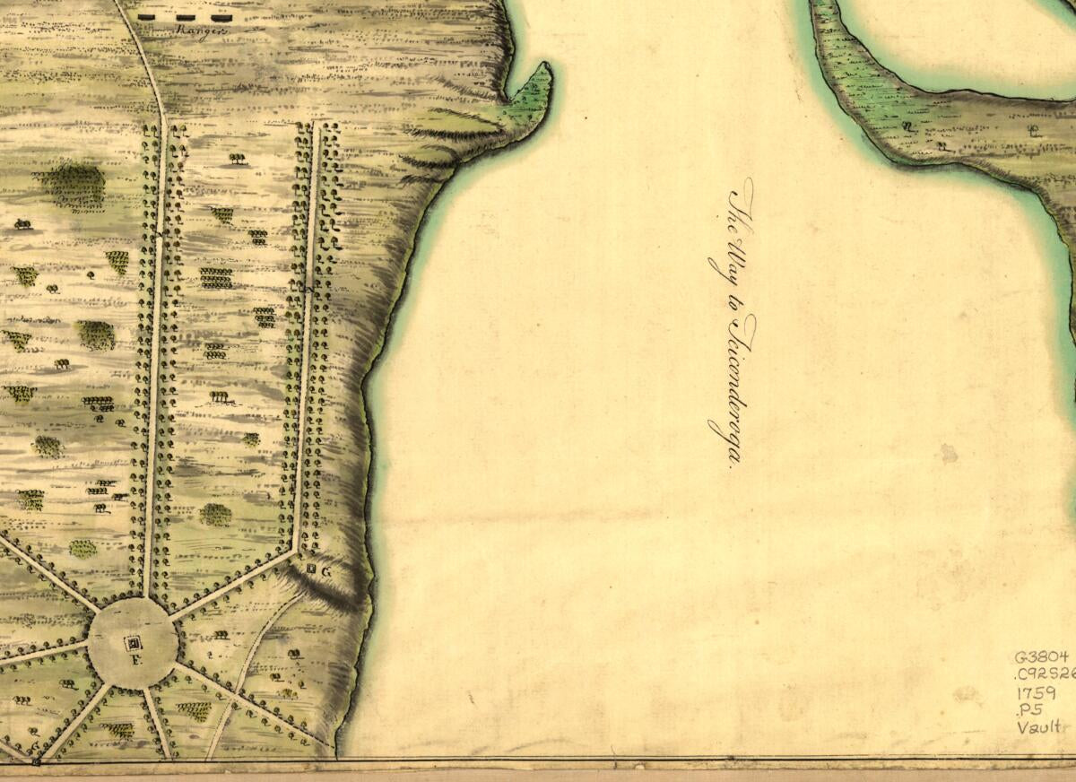 This old map of Plan of the Fort and Fortress at Crown Point With Their Environs. With the Disposition of the English Army Under the Command of Genl. Amherst Encamp&