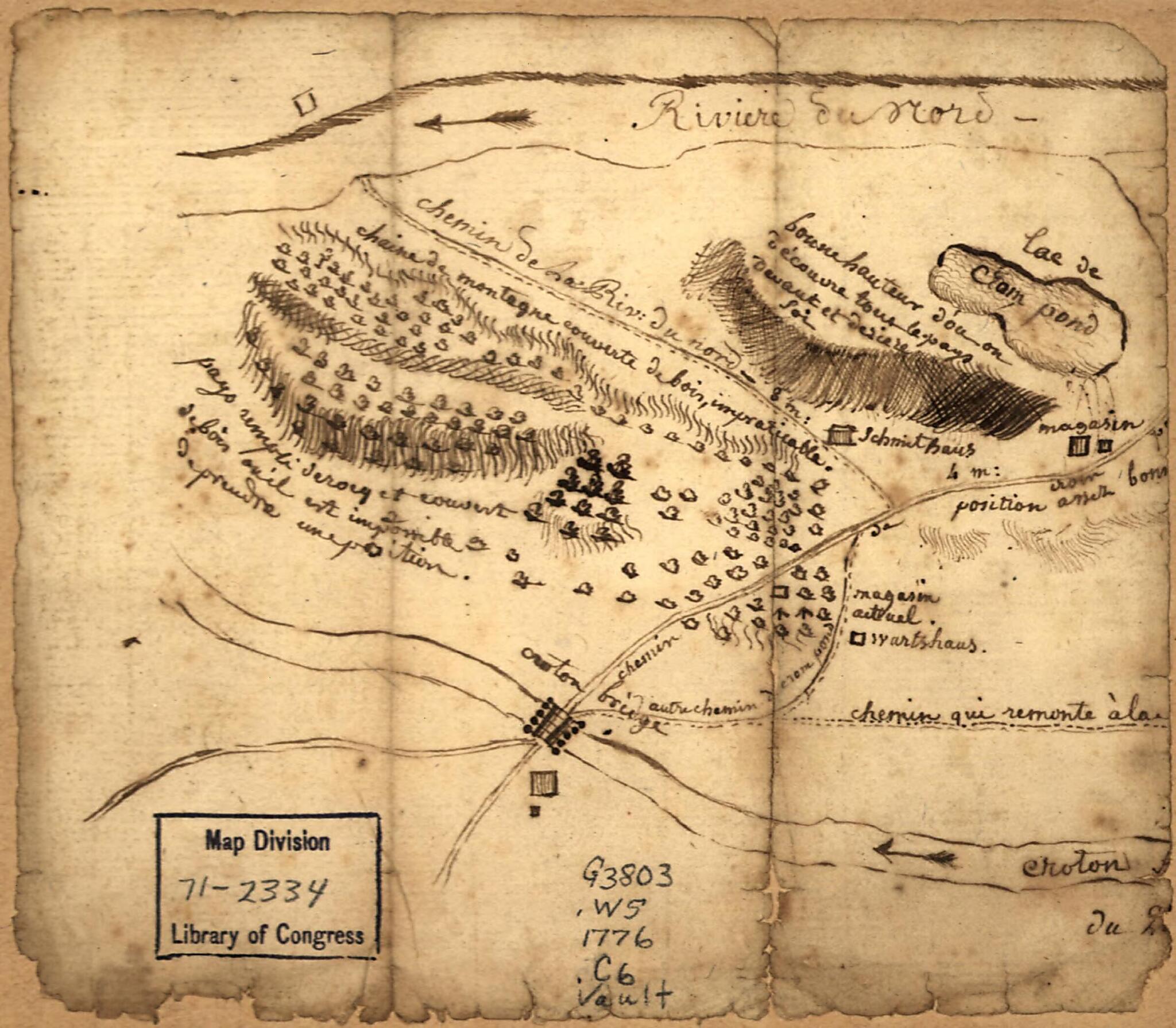 This old map of Country Between North River and Croton River from 1776 was created by in 1776