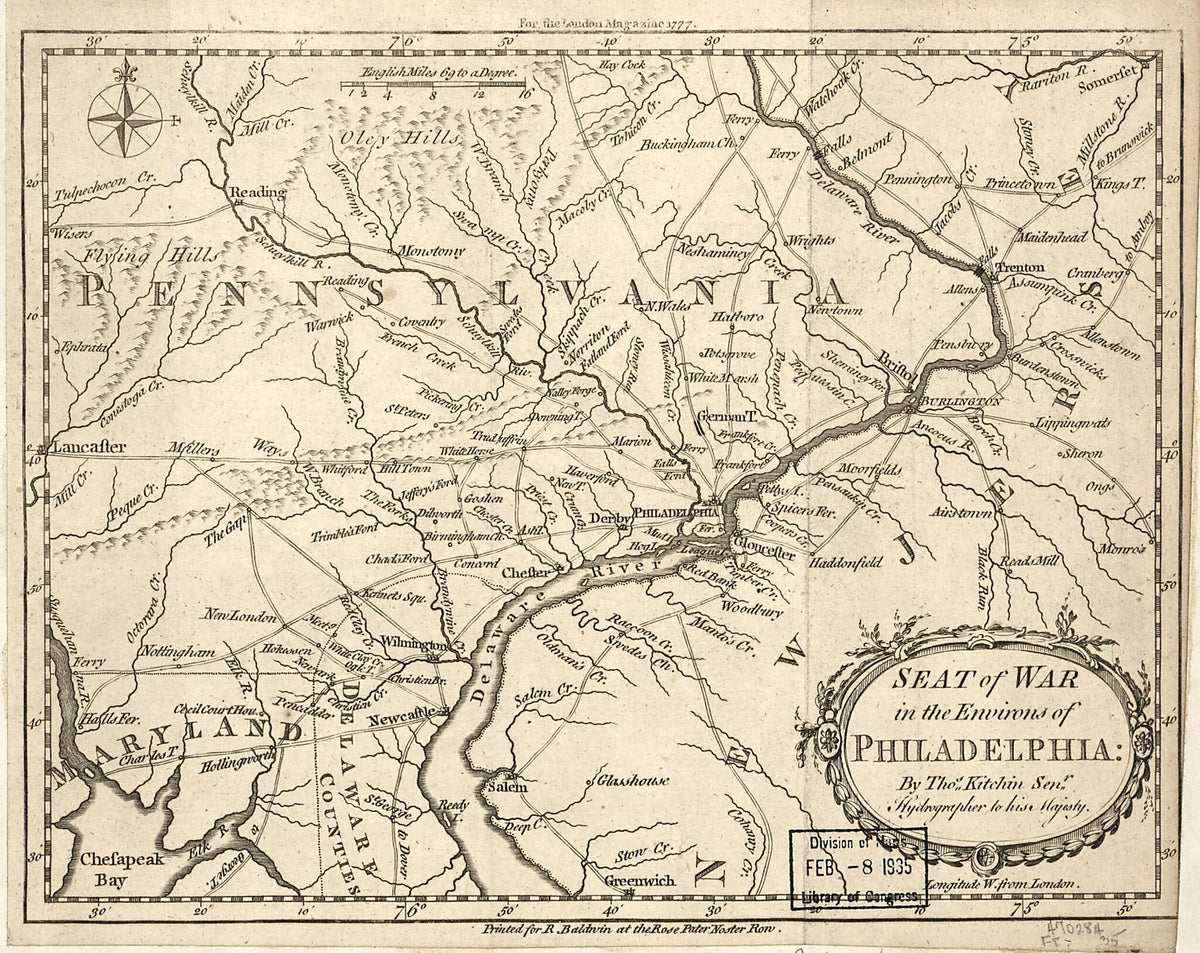 Seat of War In the Environs of Philadelphia: 1777 by Relic Map Company