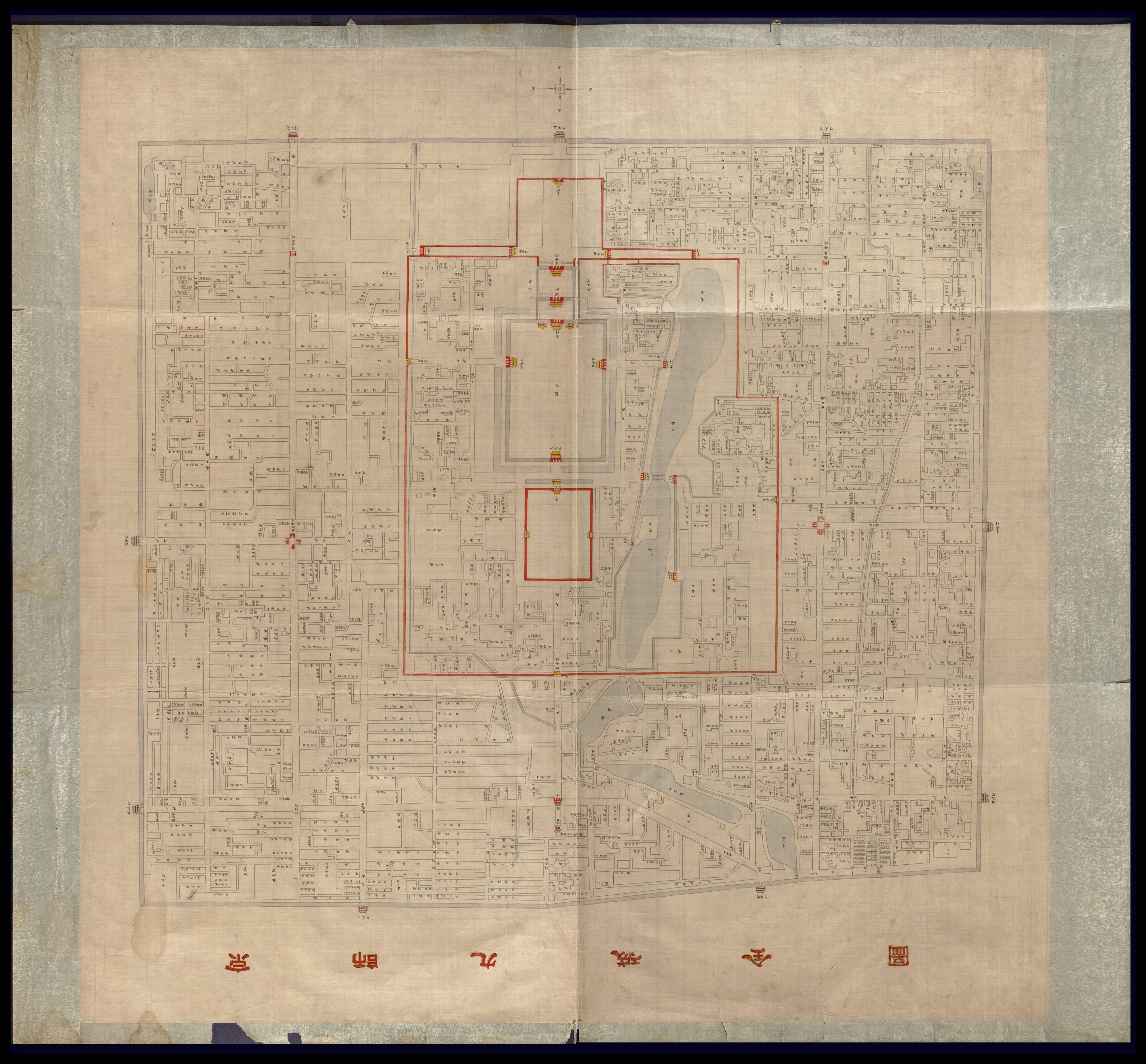 This old map of Jing Shi Jiu Cheng Quan Tu. (京师九城全图, Complete Map of the Nine Inner Cities of Beijing) from 1900 was created by in 1900