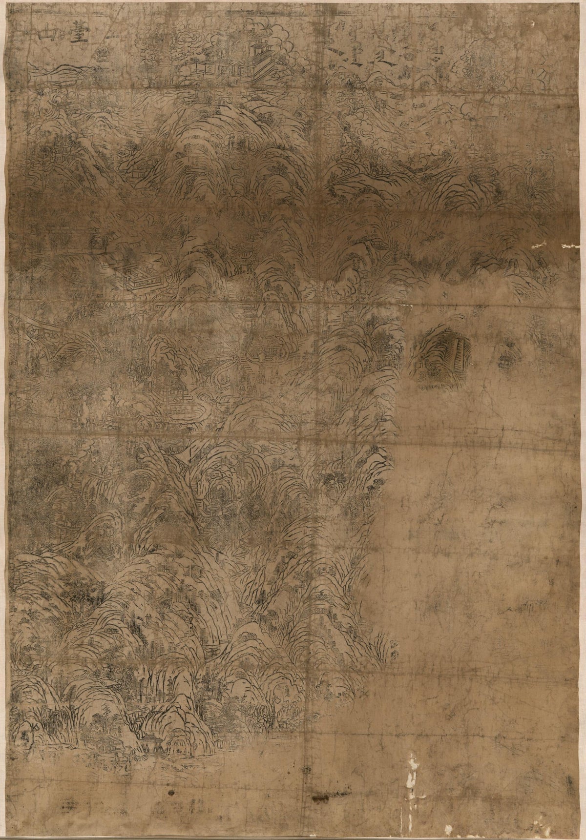 五台山聖境全圖 /, Panoramic Map of Mount Wutai in 1846 by Relic Map Company