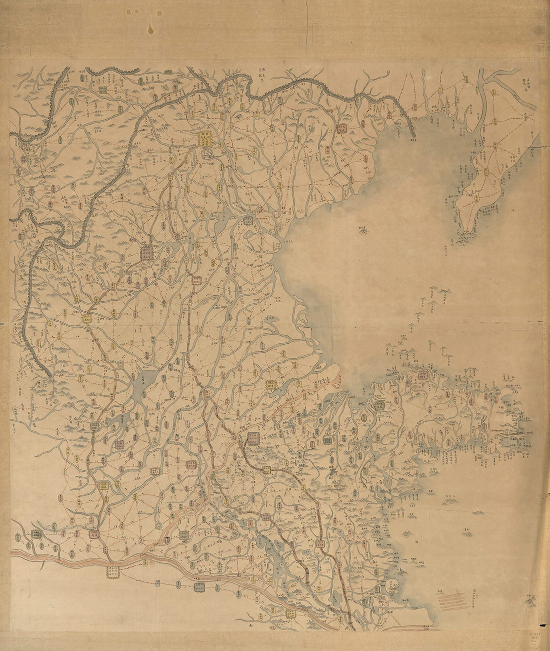 This old map of Zhili Shandong Liang Sheng Di Yu Quan Tu. (直隷山東兩省地與全圖, Complete Map of Zhili and Shandong) from 1855 was created by Arthur W. (Arthur William) Hummel in 1855