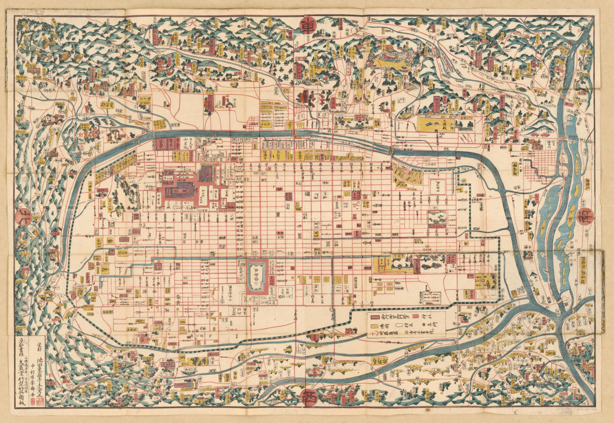 細見京繪圖大全 /, Kyō Ezu Taizen, Seikyō Chizu, Zen, Tenpō Kaisei Shinzō Saiken Kyō Ezu Taizen, Kan in 1835 by Relic Map Company
