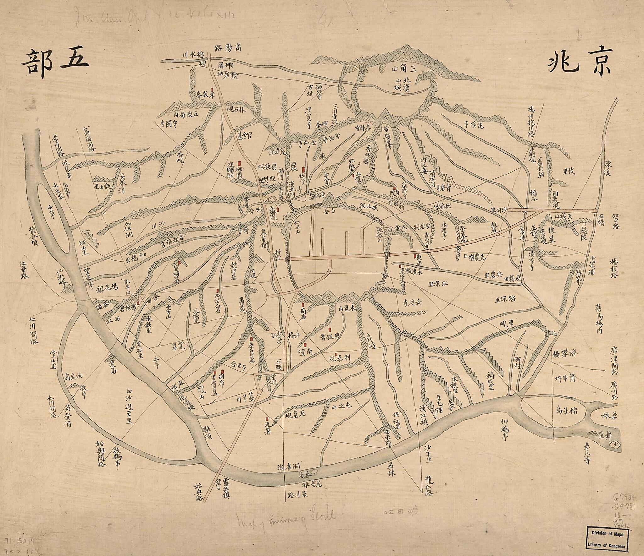 This old map of Kyŏngjo Obu from 1800 was created by in 1800