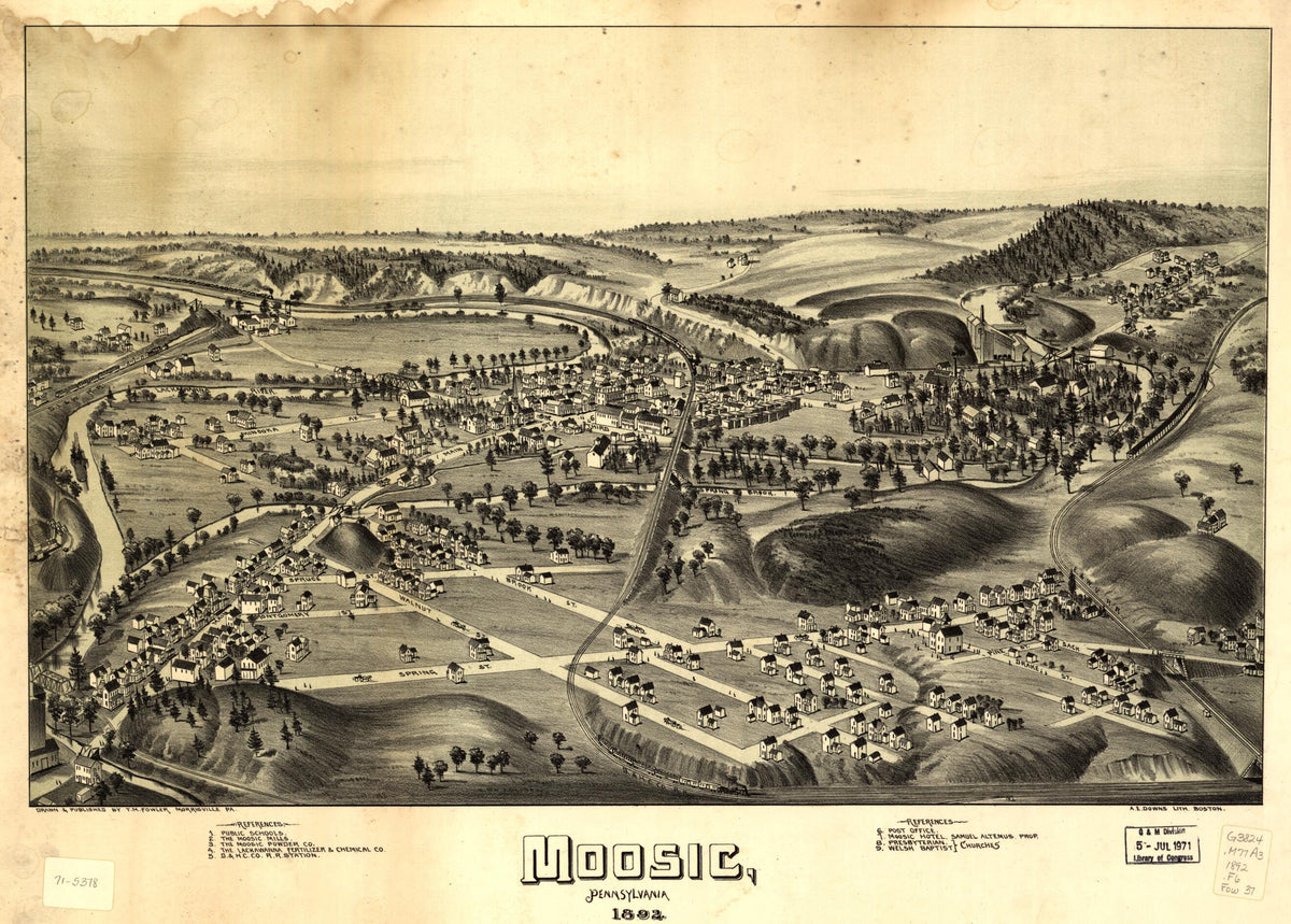 Moosic, Pennsylvania 1892 by Relic Map Company