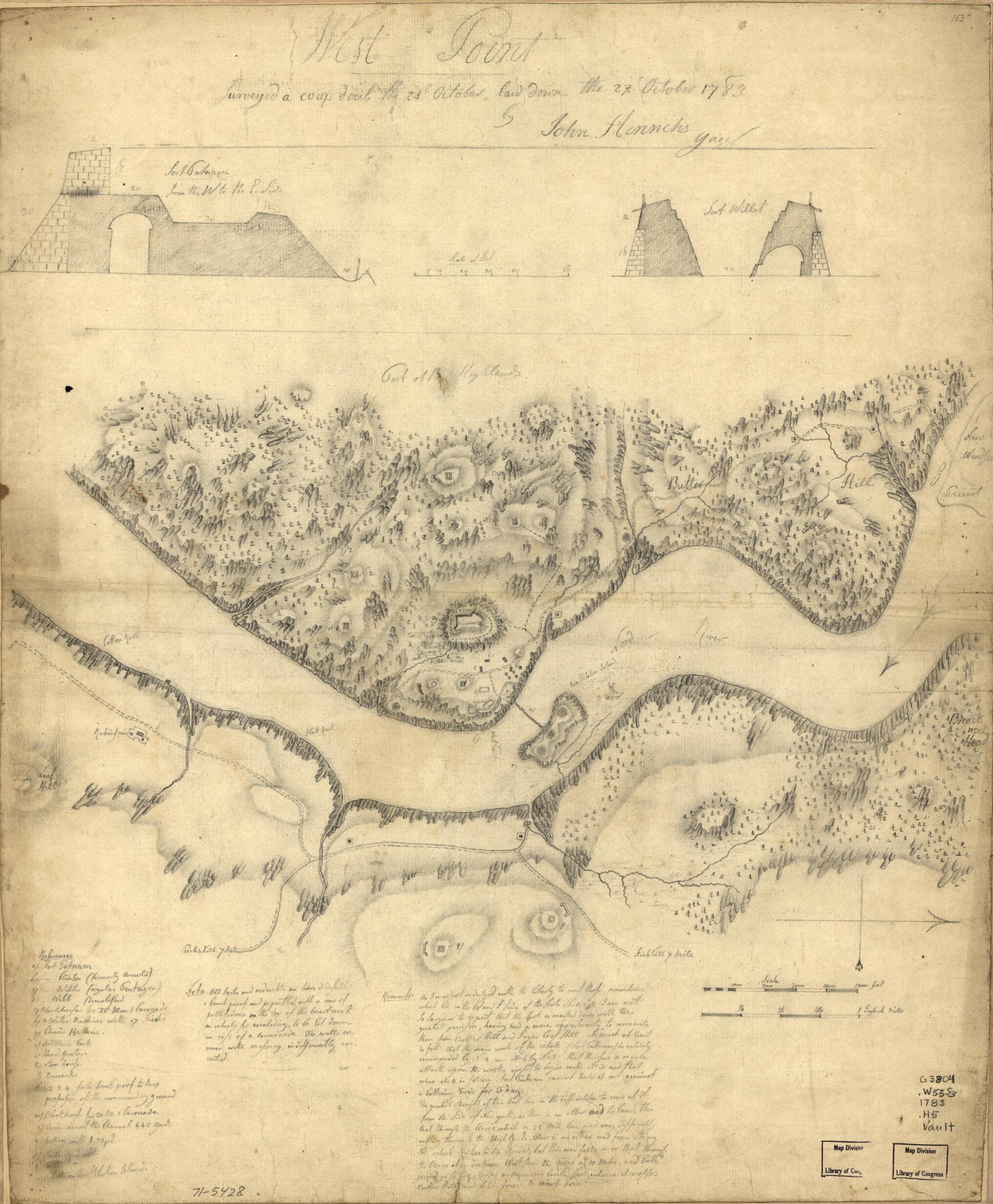 This old map of West Point, Surveyed a Coup D&