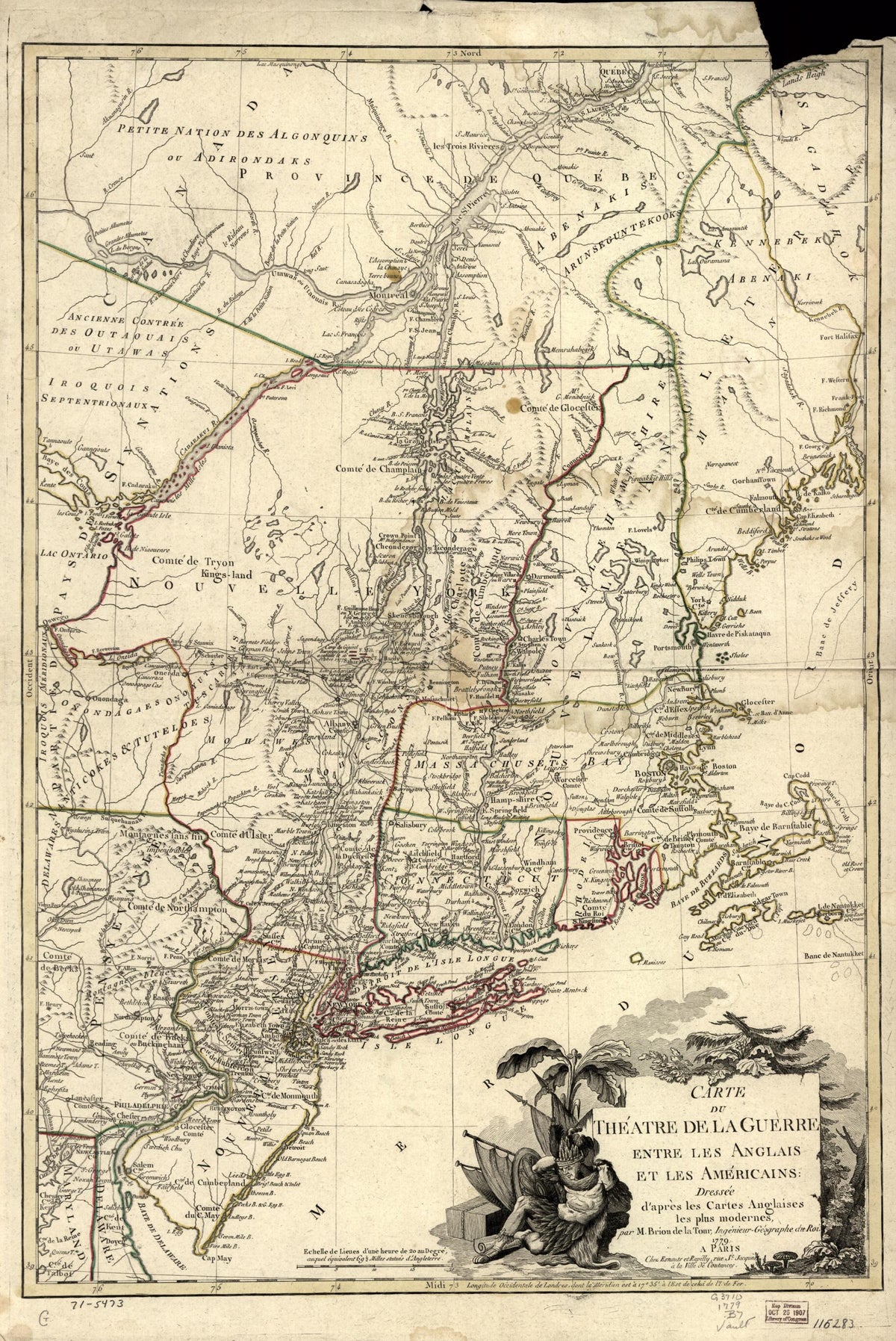 Carte Du Théatre De La Guerre Entre Les Anglais Et Les Américains: Dressée D&