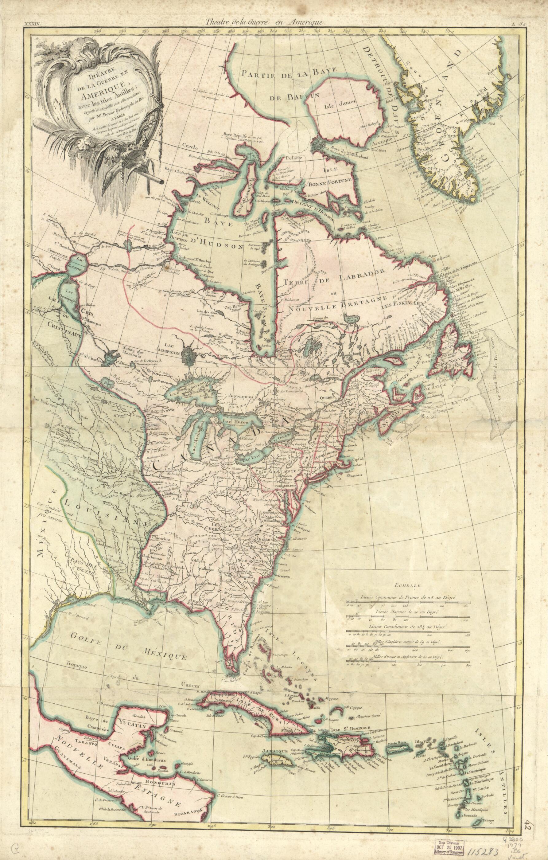 Théatre De La Guerre En Amerique, Avec Les Isles Antilles; Projetté Et Assujettie Aux Observations 1779 by Relic Map Company