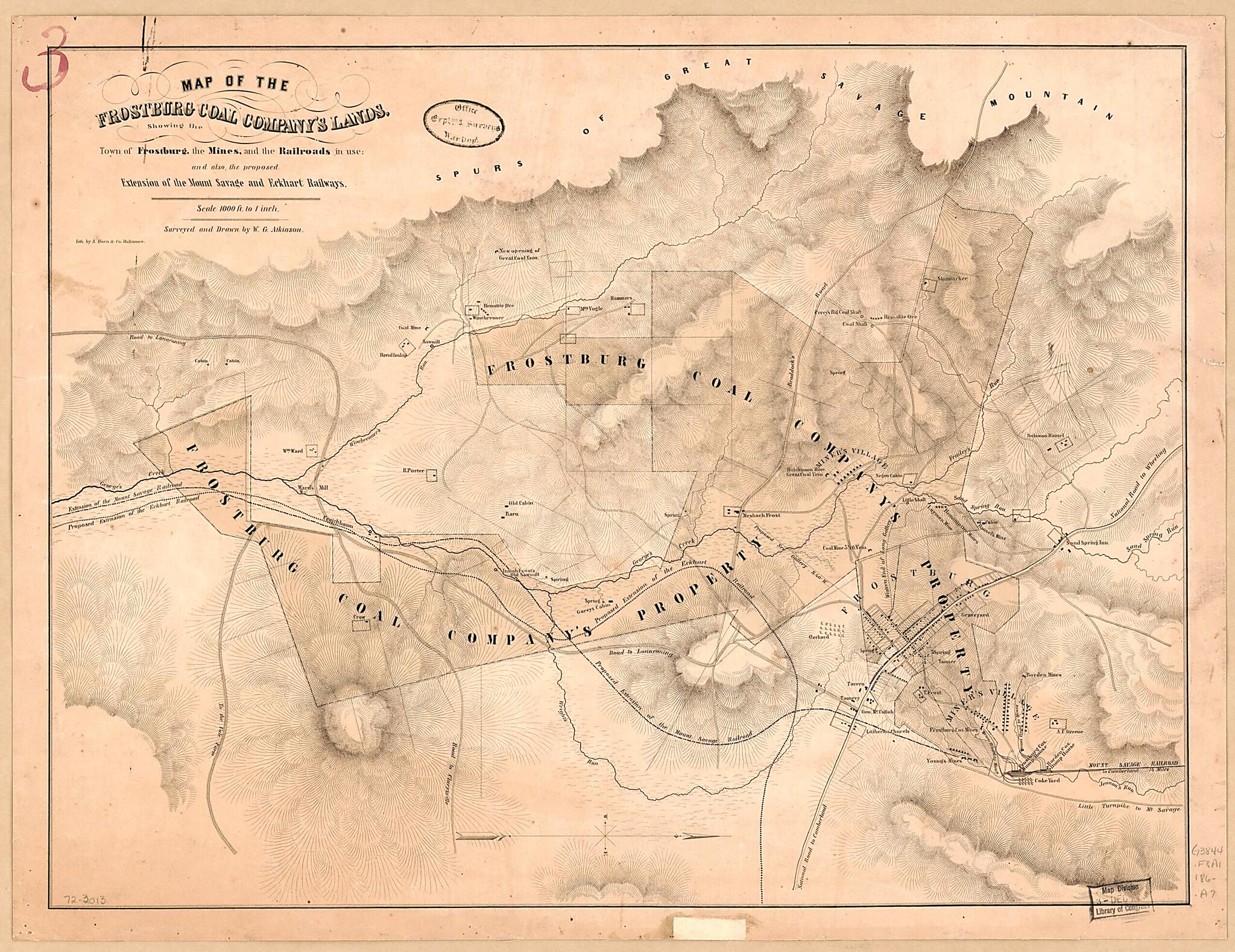 This old map of Map of the Frostburg Coal Company&