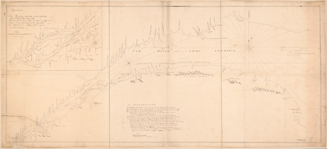 This old map of The River St. Laurence from 1750 was created by in 1750