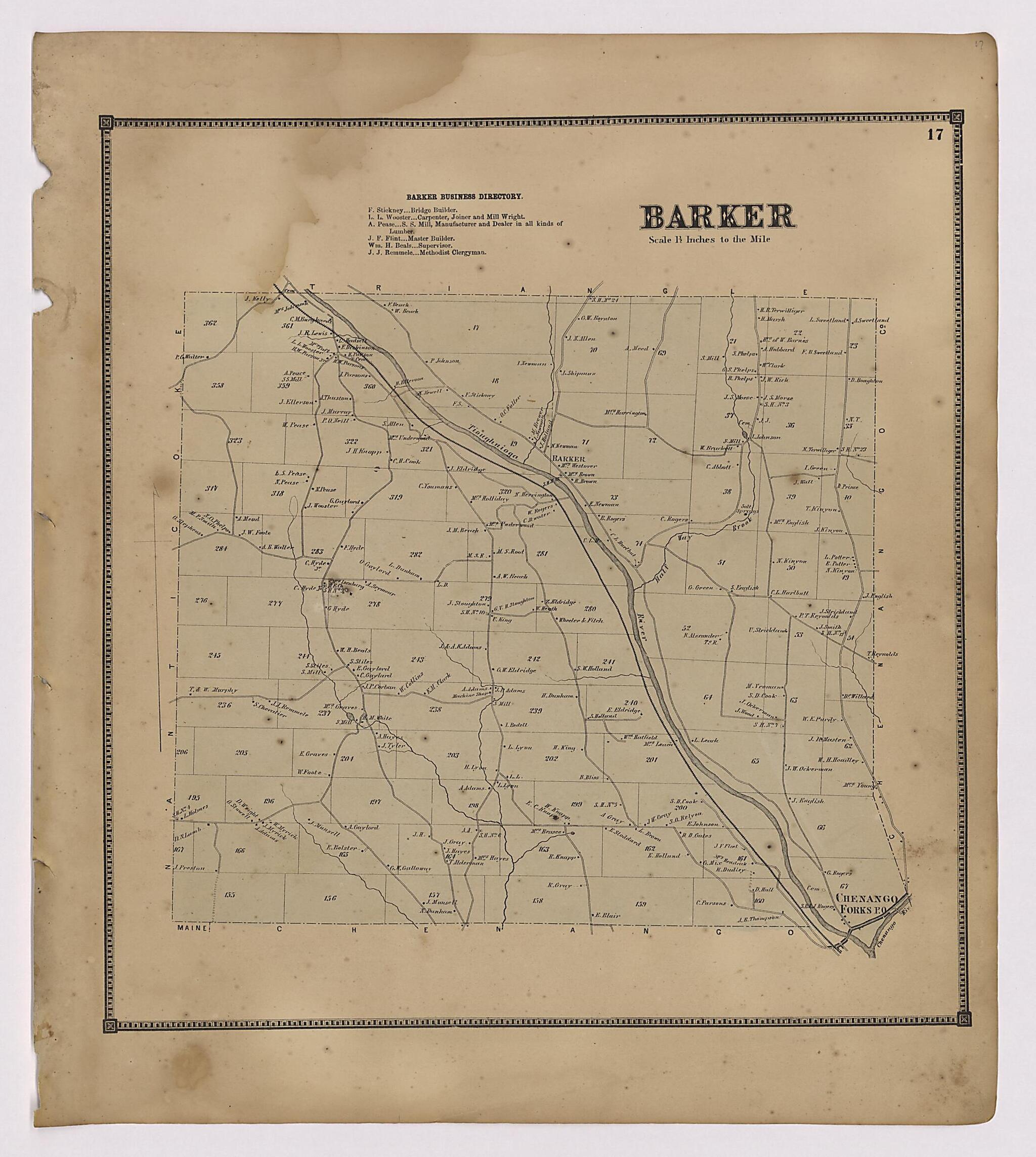 This old map of Image 10 of New Topographical Atlas of Broome County, New York from New Topographical Atlas of Broome County, New York from 1866 was created by Stone & Stewart in 1866